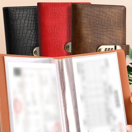 🔐 Carteira Organizadora com Cadeado de 3 Dígitos – 26 Páginas para Dinheiro, Cartões e Documentos | 50% de Desconto