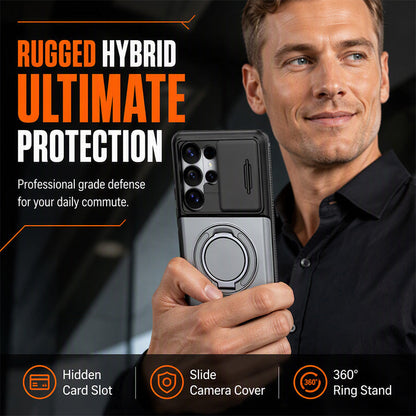 Capa Multifuncional para Samsung com Porta-Cartões, Suporte Giratório e Proteção para Câmera | 50% DE DESCONTO