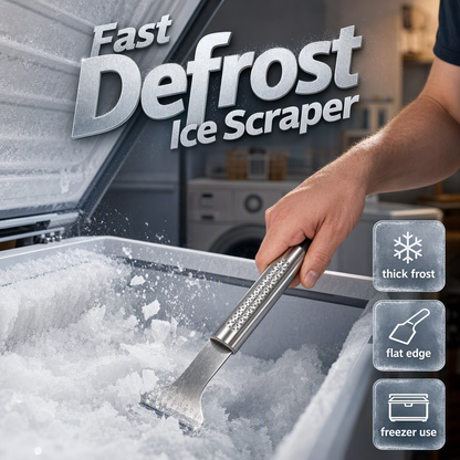 🔥 Raspador Multiuso de Aço Inoxidável – Para Freezer, Cozinha, Vidros e Limpeza Pesada | 50% de Desconto