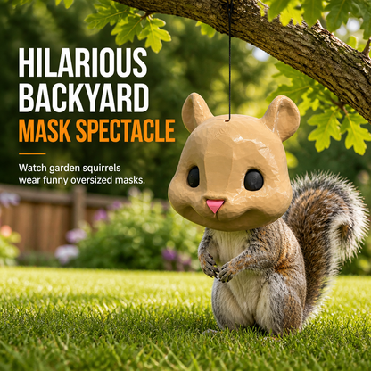 🐿️ 50% de Desconto | Alimentador Divertido para Esquilos em Formato de Cabeça Gigante – Decoração Criativa para Jardim e Quintal