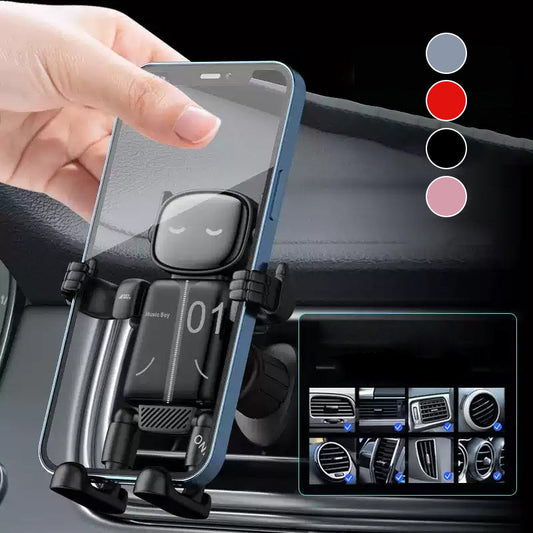 Suporte Veicular para Celular com Design de Robô 360° – Universal, Ajustável e Estável