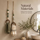 Porta-Toalhas Decorativo com Contas e Argola de Madeira – Estilo Boho para Banheiro e Cozinha