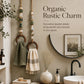 Porta-Toalhas Decorativo com Contas e Argola de Madeira – Estilo Boho para Banheiro e Cozinha