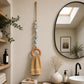 Porta-Toalhas Decorativo com Contas e Argola de Madeira – Estilo Boho para Banheiro e Cozinha