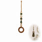 Porta-Toalhas Decorativo com Contas e Argola de Madeira – Estilo Boho para Banheiro e Cozinha