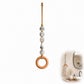 Porta-Toalhas Decorativo com Contas e Argola de Madeira – Estilo Boho para Banheiro e Cozinha