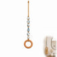 Porta-Toalhas Decorativo com Contas e Argola de Madeira – Estilo Boho para Banheiro e Cozinha