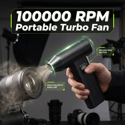 Soprador de Ar Turbo Portátil 100.000 RPM – Para Teclado, Computador e Carro | 50% OFF