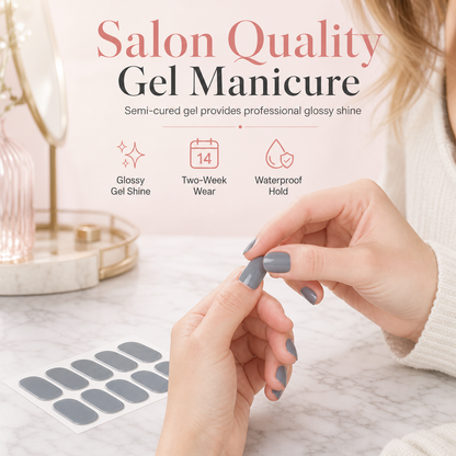 Kit com 16 Adesivos de Unhas em Gel Semicurado – Aplicação Rápida e Acabamento Brilhante