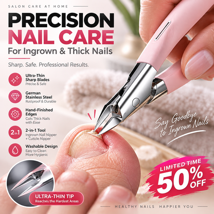 Alicate de Pedicure com Ponta Fina e Aço Inoxidável – Corte Preciso para Unhas e Cutículas