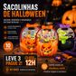 💥 50% de desconto! 🎃 Sacolas de presente de Halloween – 10 unidades, transparentes com estampa de abóbora. Com zíper e alça resistente. Material PP. Perfeitas para doces ou travessuras e lembrancinhas de festa 🍬